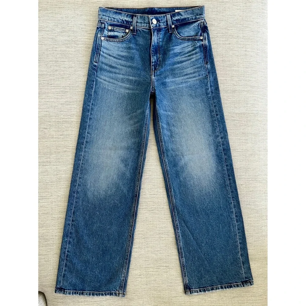 AYR Wide Leg Flare Jeans in Light Blue Wash